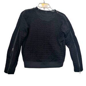 Lululemon Jacquard Boxy Cropped Sweater Top Pockets Zip Long Sleeve Mesh Lined 6